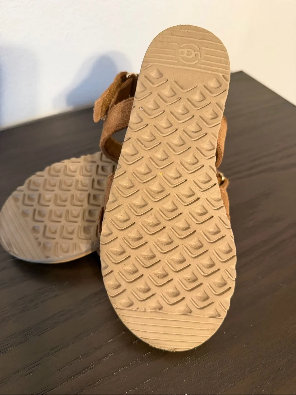 Kids Brown Suede Adjustable Strap Sandals